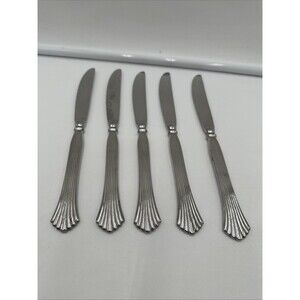Rogers Cascade Stainless Flatware Lot Of 5 Dinner Knives Korea